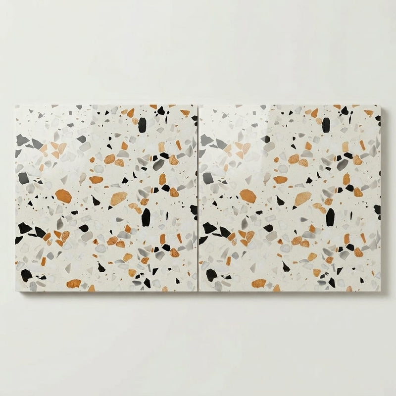 Regium 24x24 Polished Stone Agglomerate Marble Tile close-up