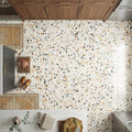 Regium 24x24 Polished Stone Agglomerate Marble Tile — Kitchen floor
