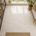 Regular Cut Travertine Classico 12x12 Polished Filled Tile — Sunroom floor