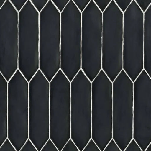 Reine Black 12x3 Matte Ceramic Picket Tile