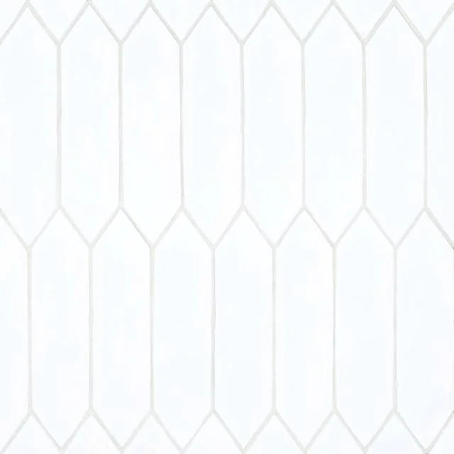 Reine White 12x3 Picket Gloss Ceramic Tile