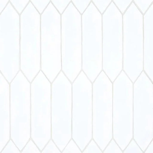 Reine White 12x3 Picket Gloss Ceramic Tile