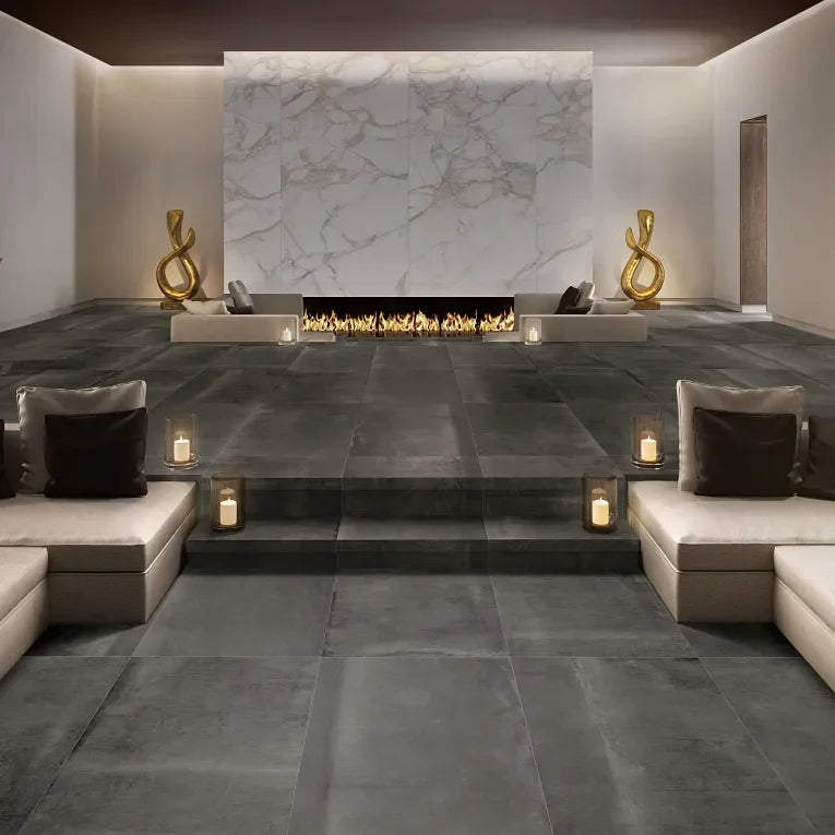 Reside USA Black 24x24 Matte Porcelain Tile
