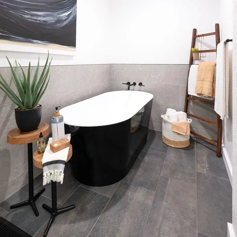 Reside Black USA 3x12 Surface Bullnose Porcelain Trim