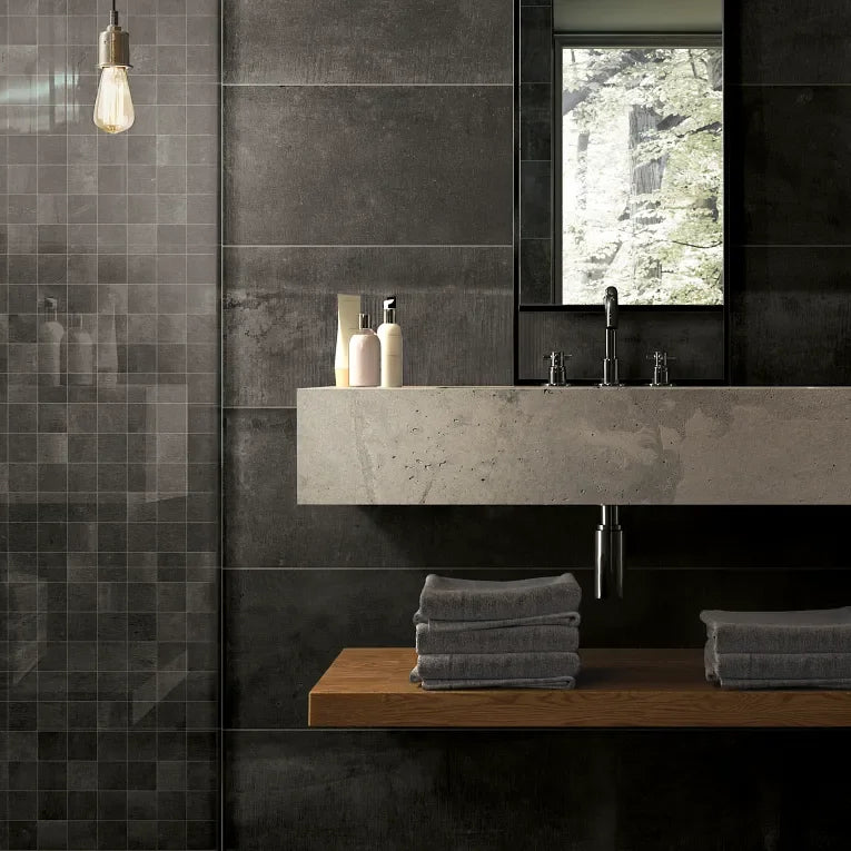 Reside Black USA 3x12 Surface Bullnose Porcelain Trim
