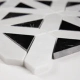 Retro Fretwork Pattern 0.38 Inch Marble Mosaic Tile