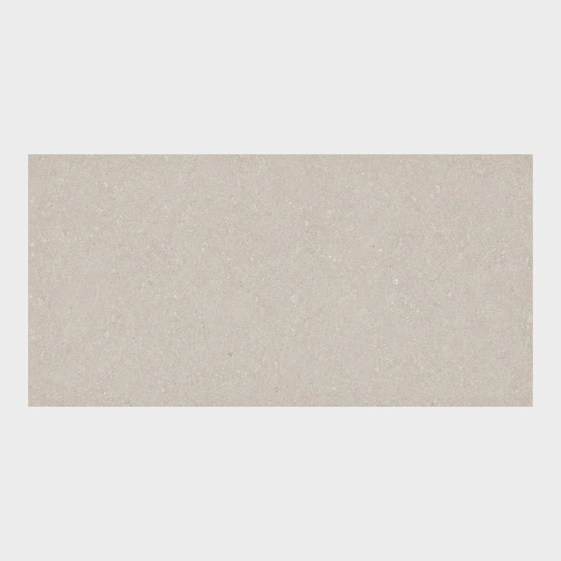 Revera Limestone Grey polished 3cm slab with a fine speckled grey surface.