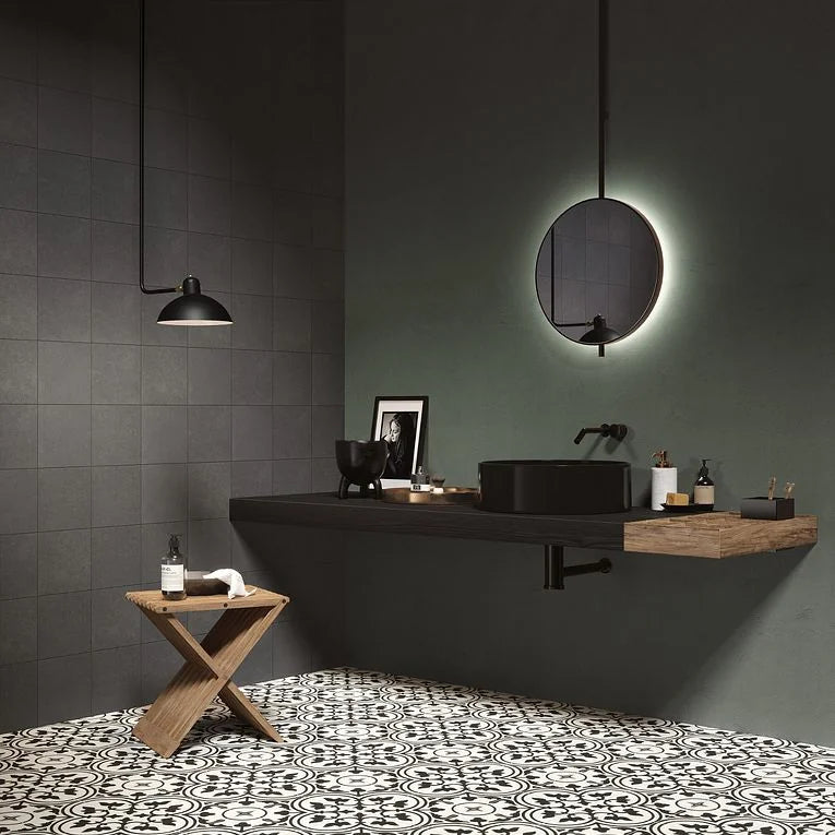 Reverie Noir 8x8 Porcelain Tile