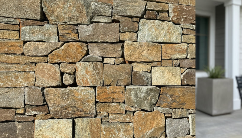 Close-up of Grand Canyon Rock Rock Face 8 x 22 Metal Mesh Back Ledger Panel, in Grand Canyon tones.