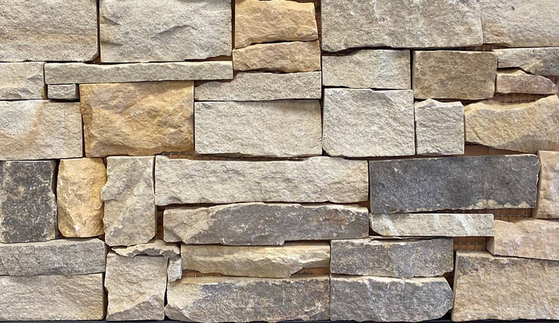 Close-up of Mixed Rock Rock Face 8 x 18 Mesh Back Ledger Panel, in Mixed tones.