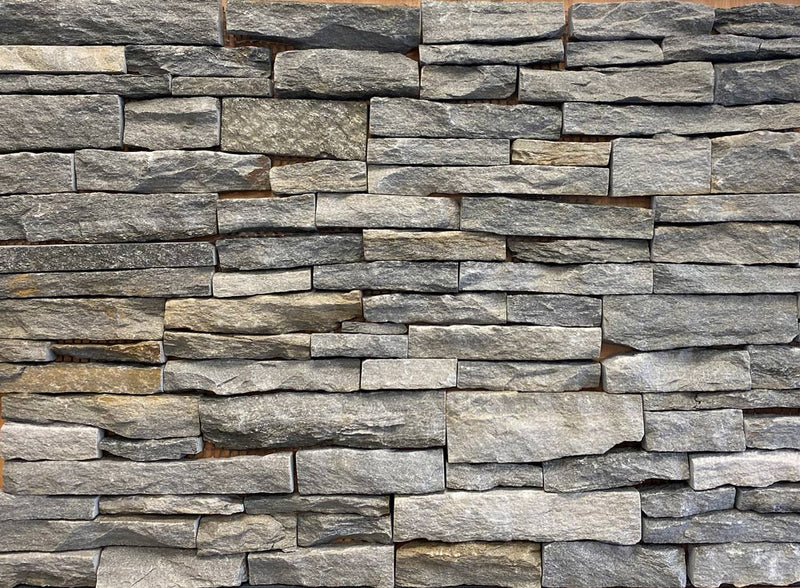 Close-up of Navy Grey Rock Rock Face 8 x 18 Mesh Back Ledger Panel, in Navy Grey tones.
