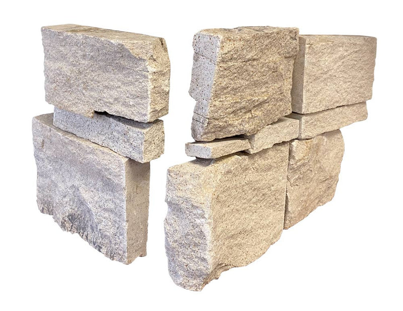 Close-up of Mixed (2-PC Dog Ear Corner) Rock Rock Face 8 x 16 Mesh Back Ledger Panel, in Mixed (2-PC Dog Ear Corner) tones.