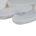 Rio Lago Sliced Carrara White Pebble Misc. Tumbled Marble Mosaic Tile