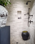 Rio Lago Sliced Earth Pebbles Mesh Backed Pattern Tumbled Marble Mosaic Tile