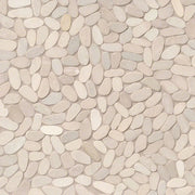 Rio Lago Sliced Earth Pebbles Mesh Backed Pattern Tumbled Marble Mosaic Tile