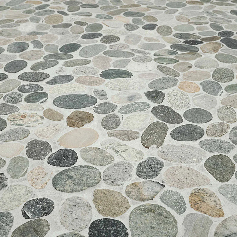 Rio Lago Sliced Rainforest Pebble Misc. Tumbled Marble Mosaic Tile