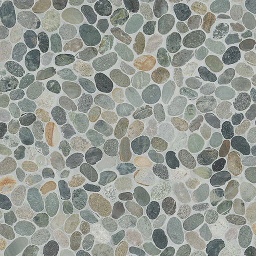 Rio Lago Sliced Rainforest Pebble Misc. Tumbled Marble Mosaic Tile