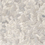 Rio Lago Sliced Truffle Pebbles Mesh Backed Pattern Tumbled Marble Mosaic Tile