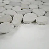 Rio Lago Sliced Truffle Pebbles Mesh Backed Pattern Tumbled Marble Mosaic Tile