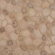 Rio Lago Travertine Blend Pebbles Mesh Backed Pattern Tumbled Natural Stone Mosaic Tile