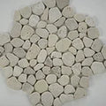 Rio Lago Travertine Blend Pebbles Mesh Backed Pattern Tumbled Natural Stone Mosaic Tile