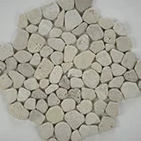 Rio Lago Travertine Blend Pebbles Mesh Backed Pattern Tumbled Natural Stone Mosaic Tile