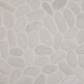 Rio Lago White Pebbles Mesh Backed Pattern Tumbled Marble Mosaic Tile