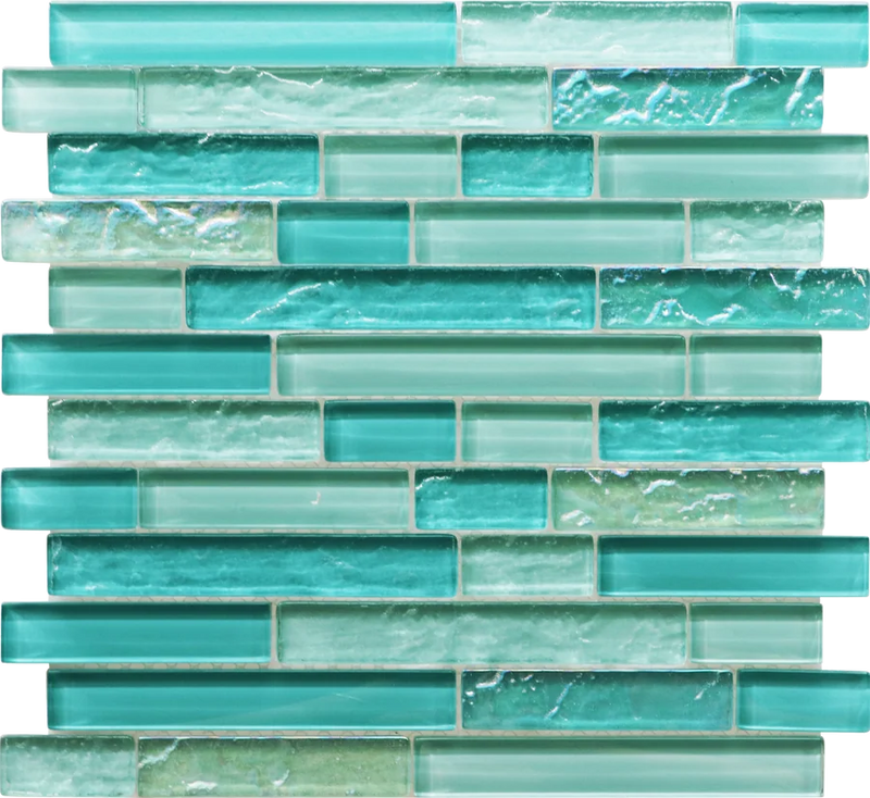 Ripple Glacier Random Glass Mosaic Tile