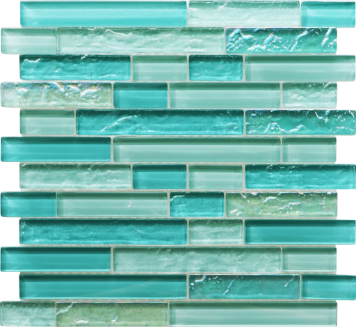 Ripple Glacier Random Glass Mosaic Tile