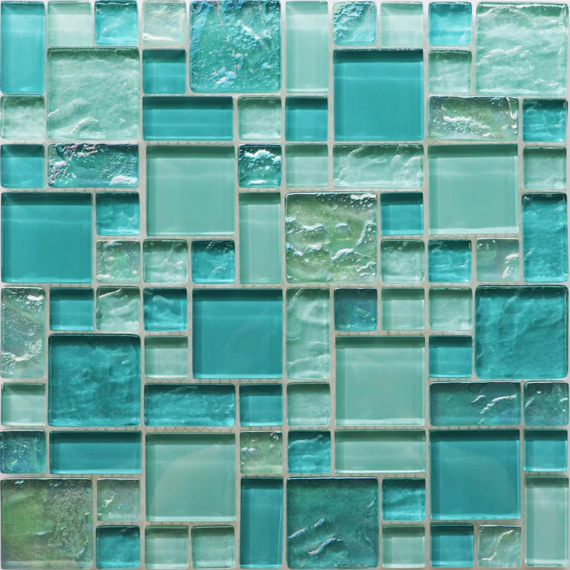 Ripple Glacier Pattern Glass Mosaic Tile