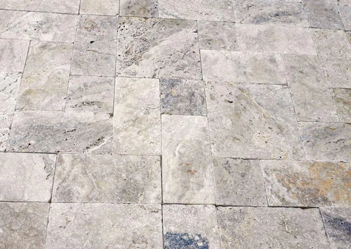 Arctic Silver VP Tumbled Travertine Tile