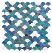 Ripple Ocean Pattern 12x12 Glass Mosaic Tile