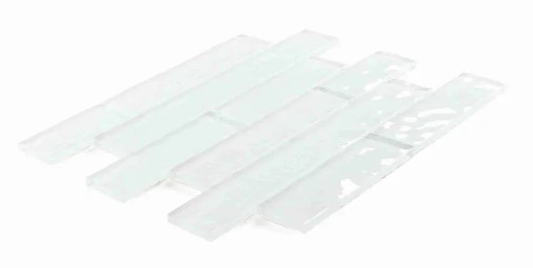 Ripple White 11.75x11.75 Square Glossy Mosaic Tile