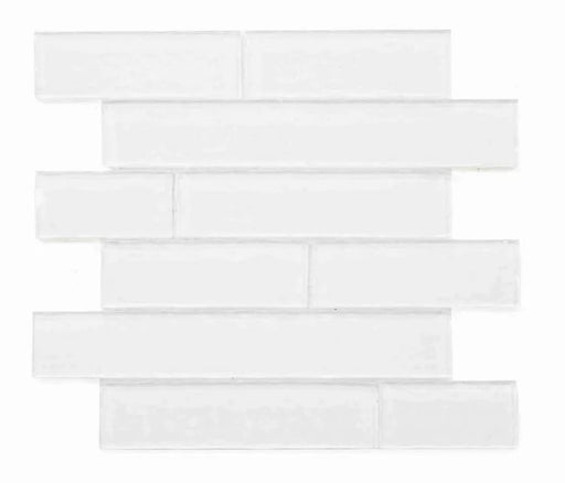 Ripple White 11.75x11.75 Square Glossy Mosaic Tile