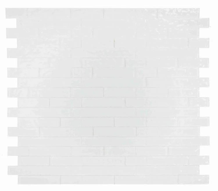 Ripple White 11.75x11.75 Square Glossy Mosaic Tile