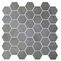 River Grey 2x2 Hexagon Porcelain Mosaic