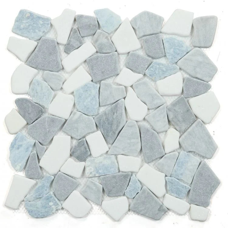 River Stone Blue Ocean Marble/Quartzite Mosaic