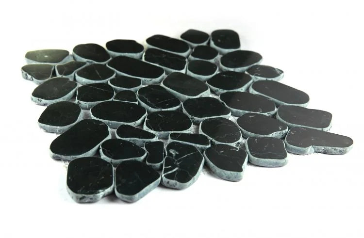 River Stone Marquina Marble Mosaic