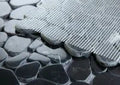 River Stone Marquina Marble Mosaic