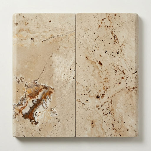Riviera 12x24x2 Unfilled & Honed Travertine Single Bullnose Pool Coping close-up
