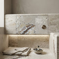 Riviera 12x24x2 Unfilled & Honed Travertine Single Bullnose Pool Coping — Spa spa overhang edge