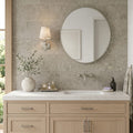 Rocas Azul 12x24 Honed Limestone Tile — Bathroom vanity wall