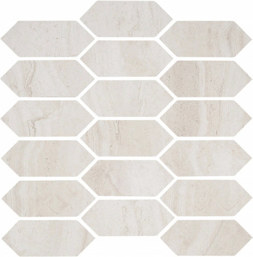 Roccia di Roma Ivory 2x5 Picket Interlocking (12x12 Sheet) Porcelain Mosaic Tile