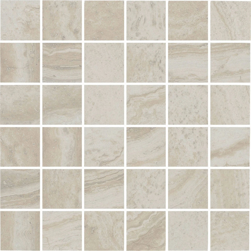 Roccia di Roma Beige 2x2 (12x12 Sheet) Porcelain Mosaic Tile