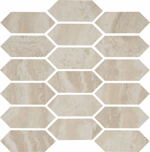 Roccia di Roma Beige 2x5 Picket Interlocking (12x12 Sheet) Porcelain Mosaic Tile