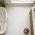 Rockart Carrara 1x1 Square Polished Marble Mosaic — Bathroom floor