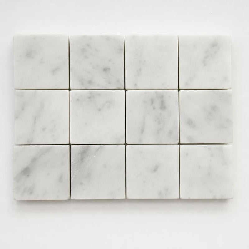 Rockart Carrara 1x1 Square Polished Marble Mosaic close-up