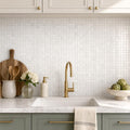 Rockart Carrara 1x1 Square Polished Marble Mosaic — Kitchen backsplash