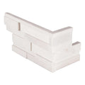 Rockmount Arctic White Ledger Corner 3D Honed Marble Ledger Stone