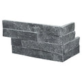 Rockmount Cosmic Black 6x18 Corner Splitface Quartzite Ledger Stone